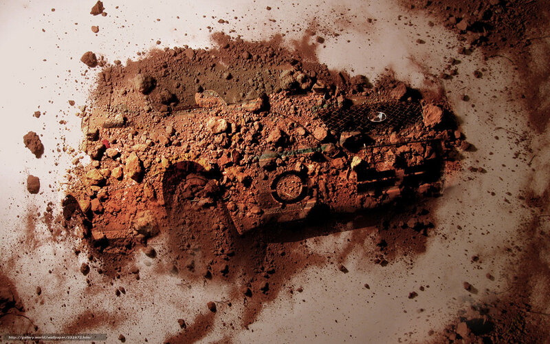 Car Buried in Dirt — Brown