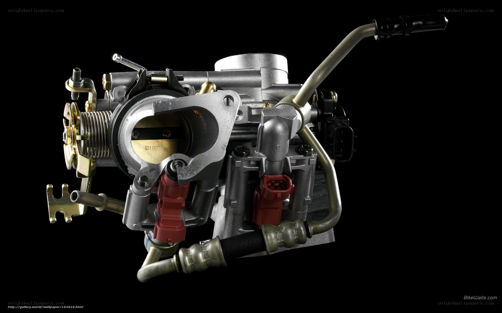 Car carburetor on black background
