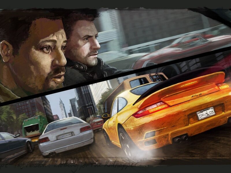 car chase concept art