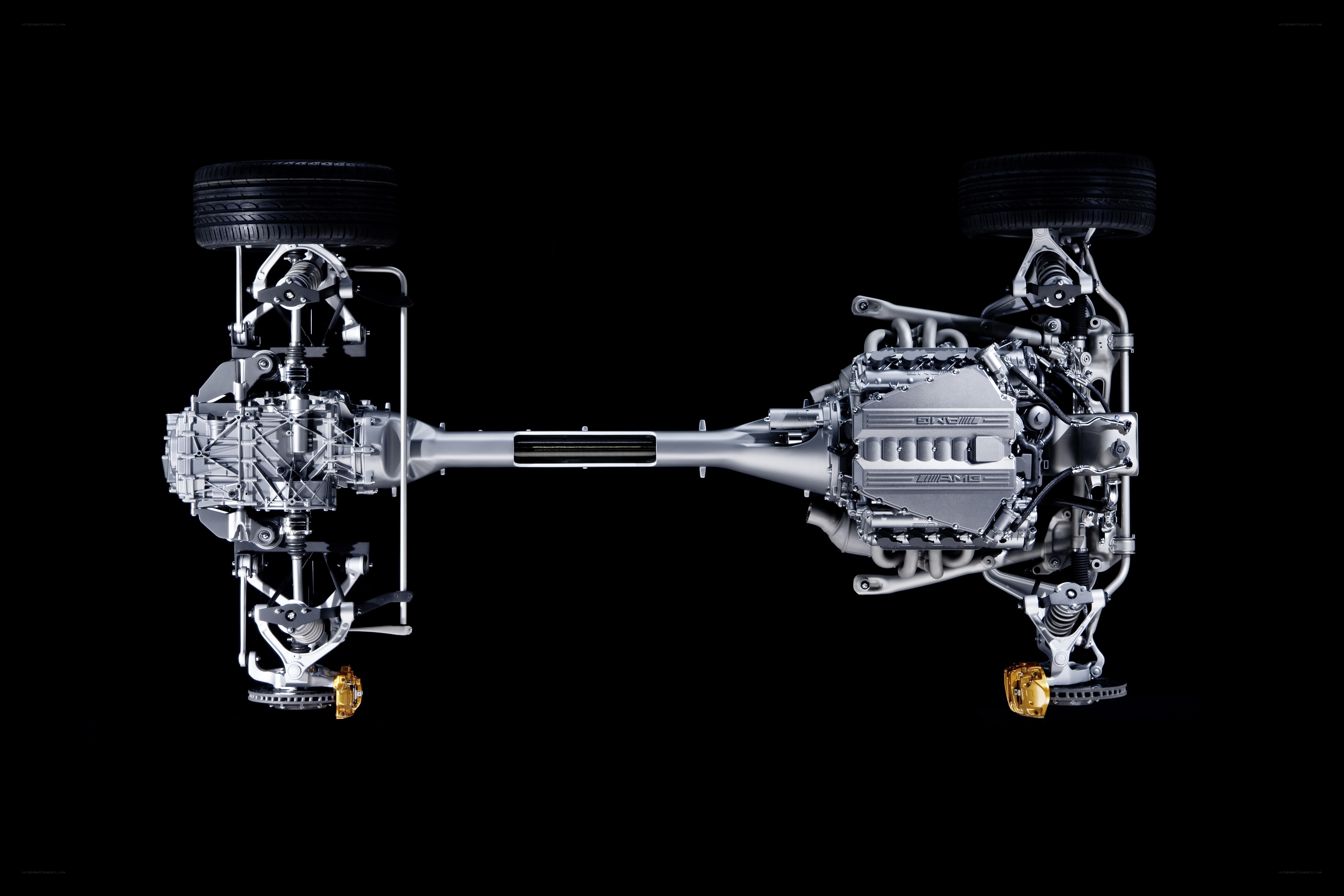 Car chassis and engine components