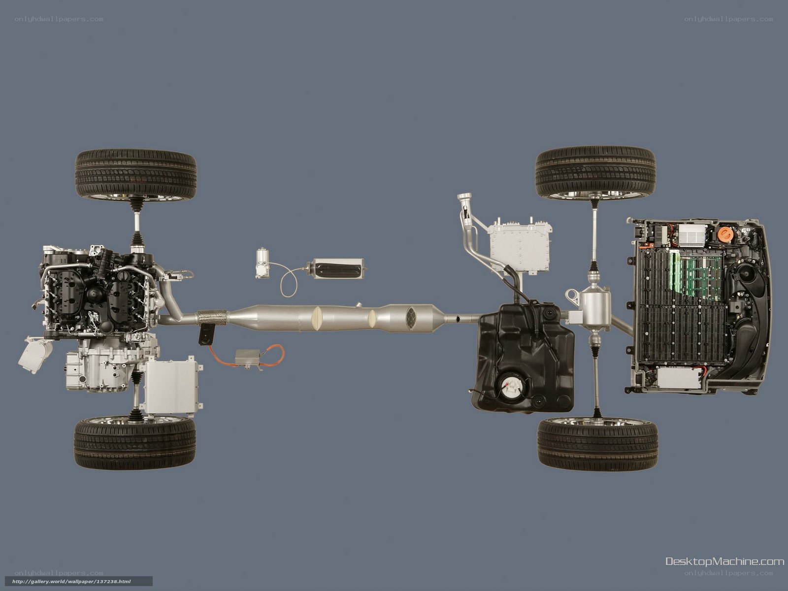 Car chassis components diagram
