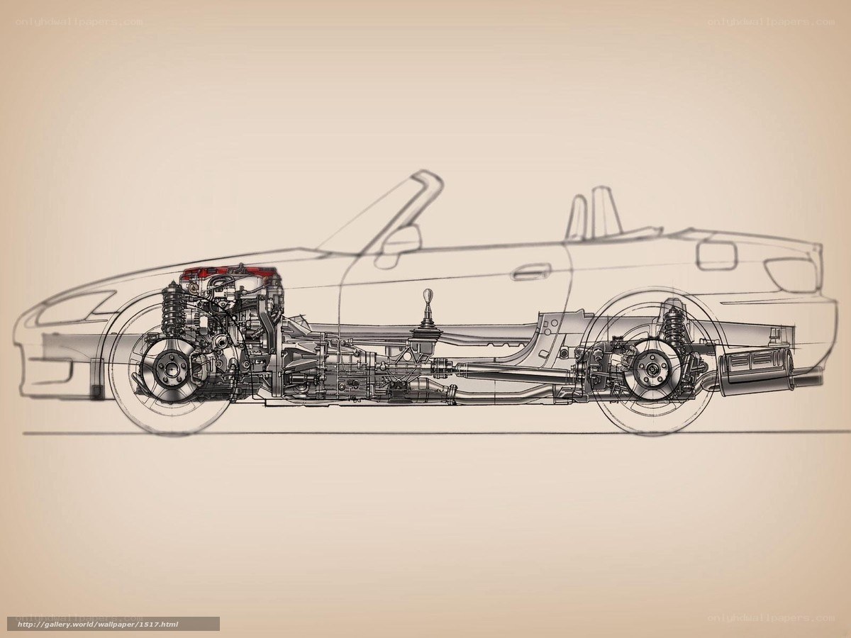 Car chassis technical drawing