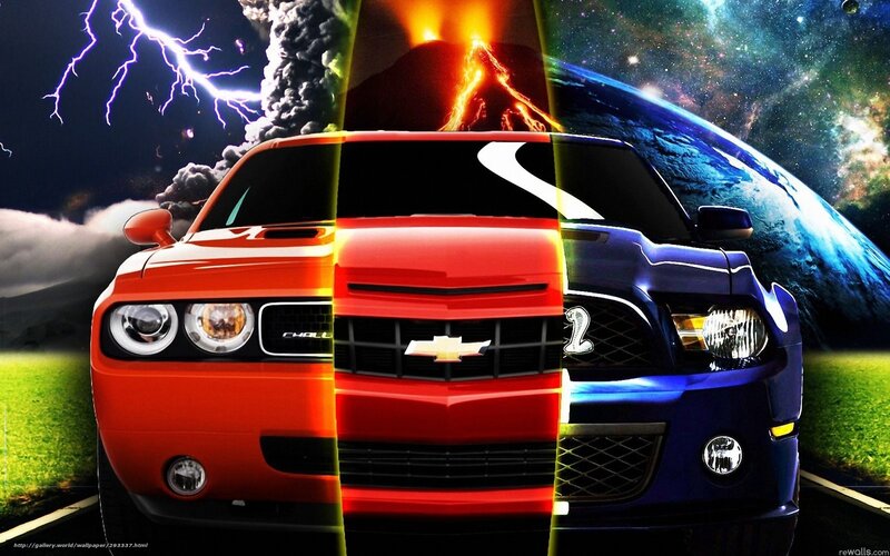 Car collage with nature scenes