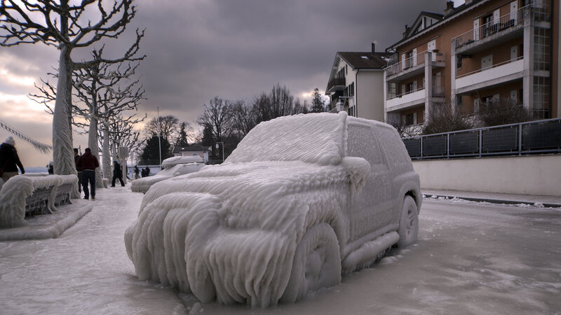 Car Covered in Ice