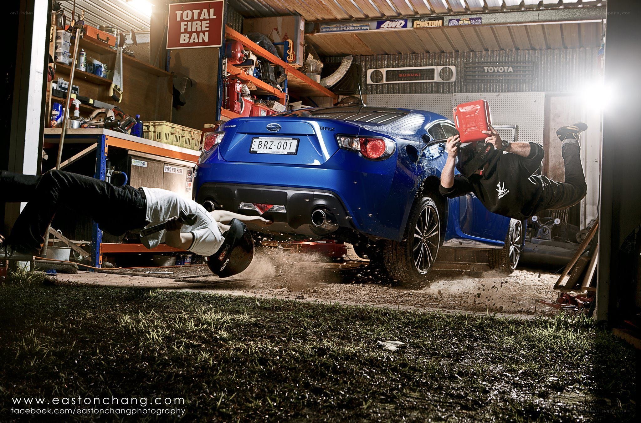 Car crash in garage