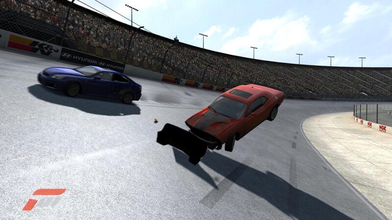 Car crash in racing game