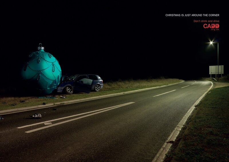 Car crash with Christmas ornament
