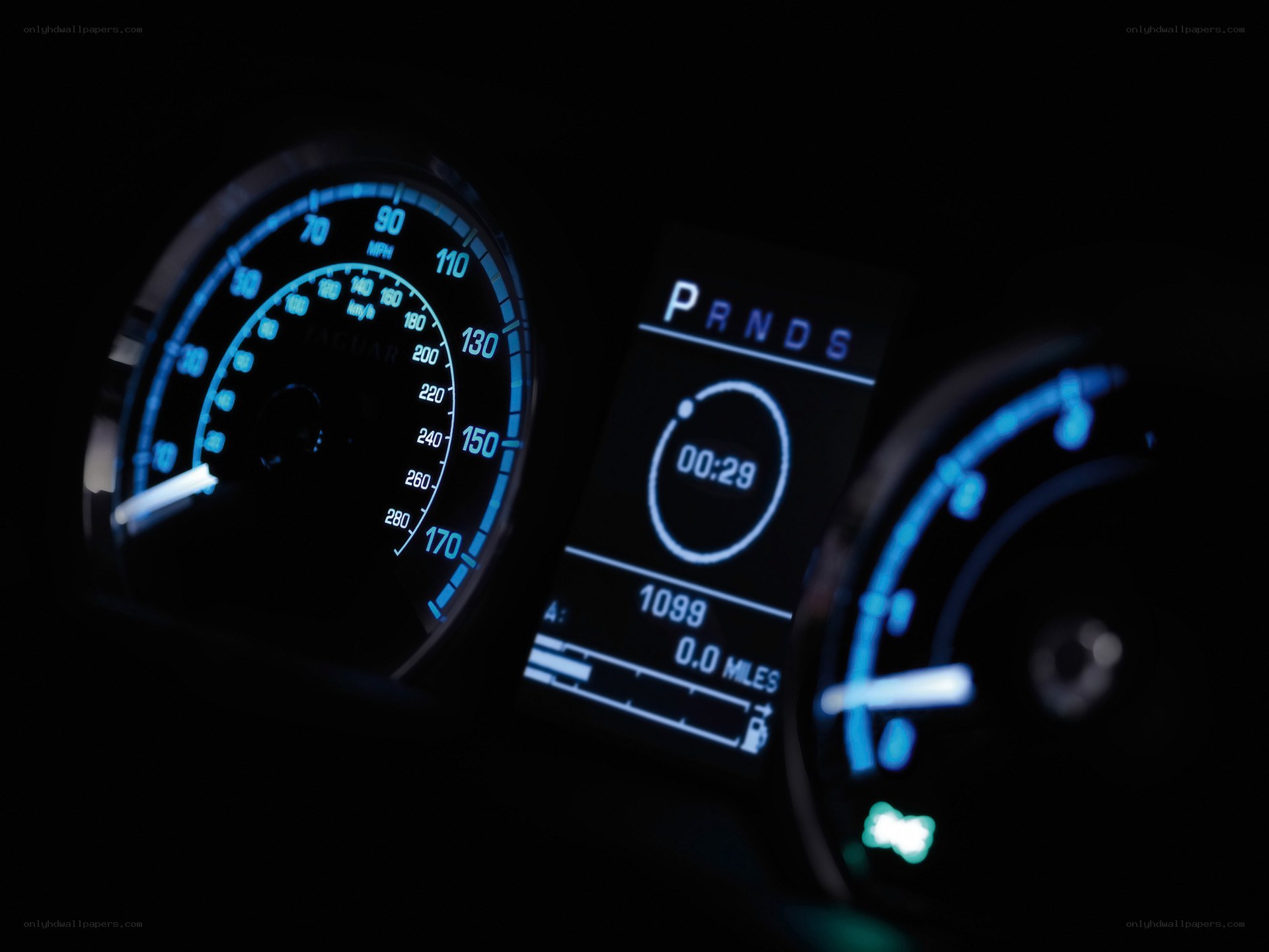 car dashboard at night