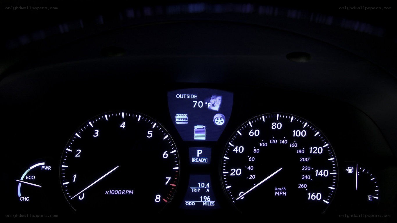 car dashboard at night