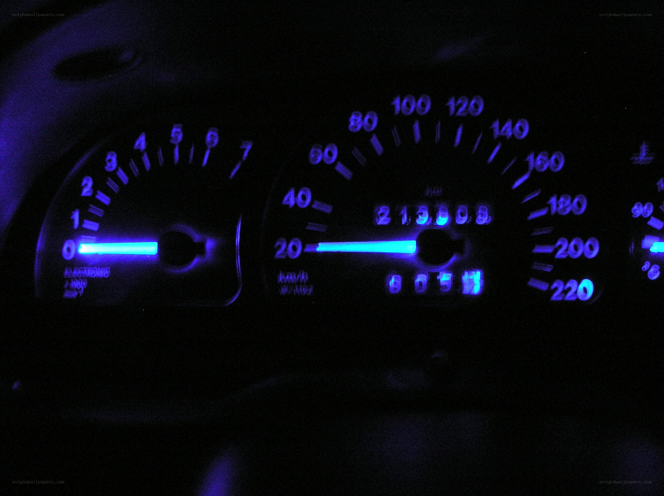 car dashboard at night