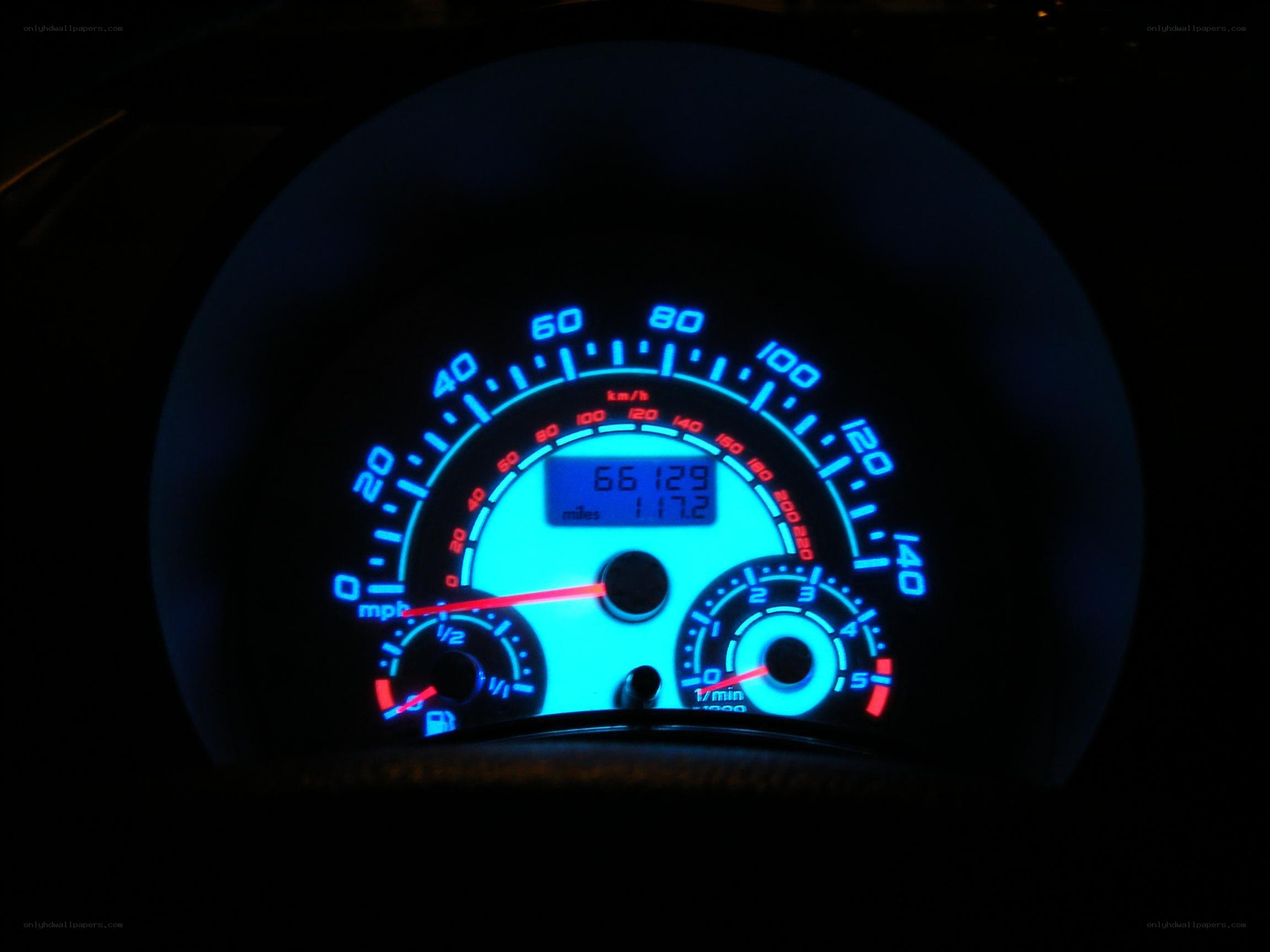 car dashboard at night