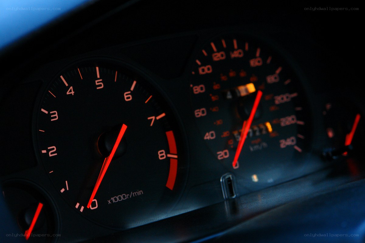 car dashboard at night