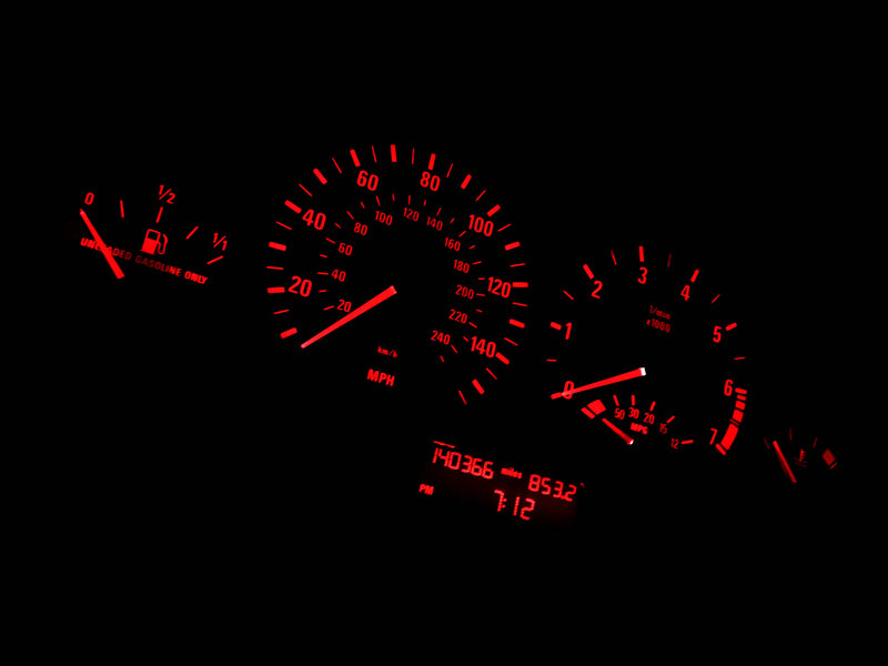 Car Dashboard at Night — Black, Dark, Photograph