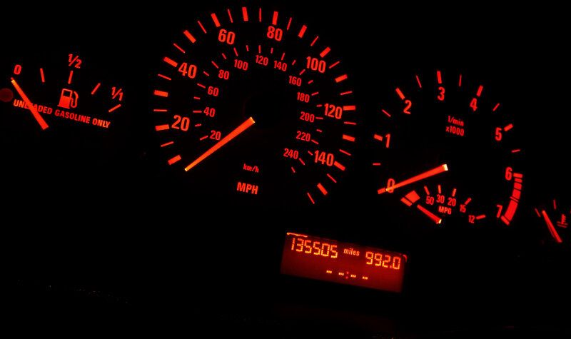 Car Dashboard at Night — Black, Dark