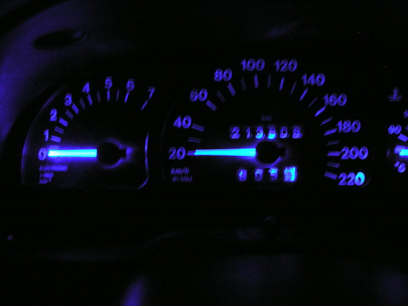Car Dashboard at Night — Blue, Dark
