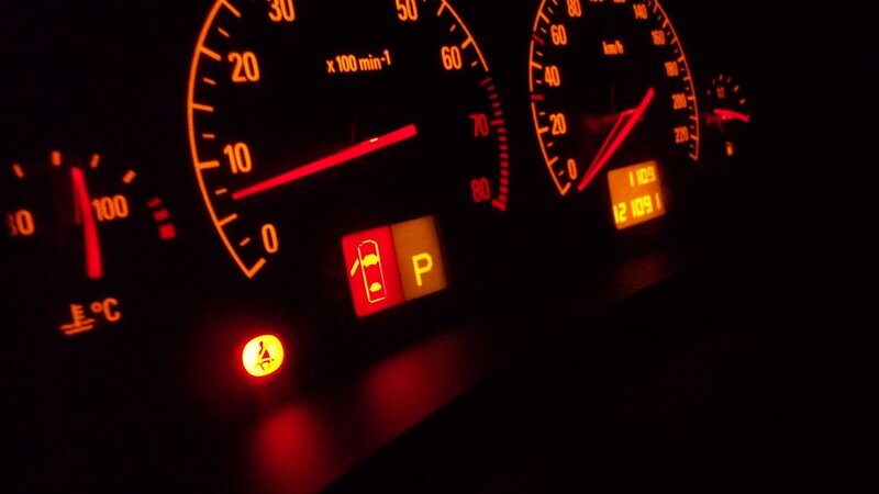 Car Dashboard at Night — Red, Dark, Photograph