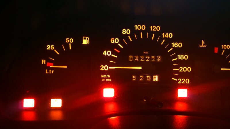 Car Dashboard at Night — Red