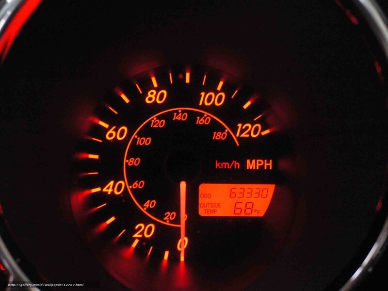 car dashboard at night
