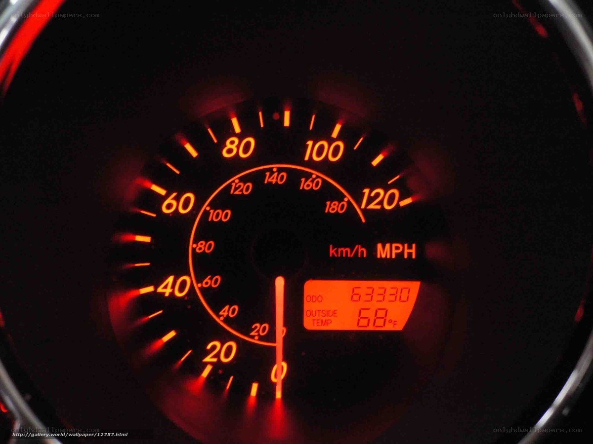 car dashboard at night