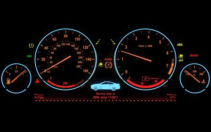 car dashboard display
