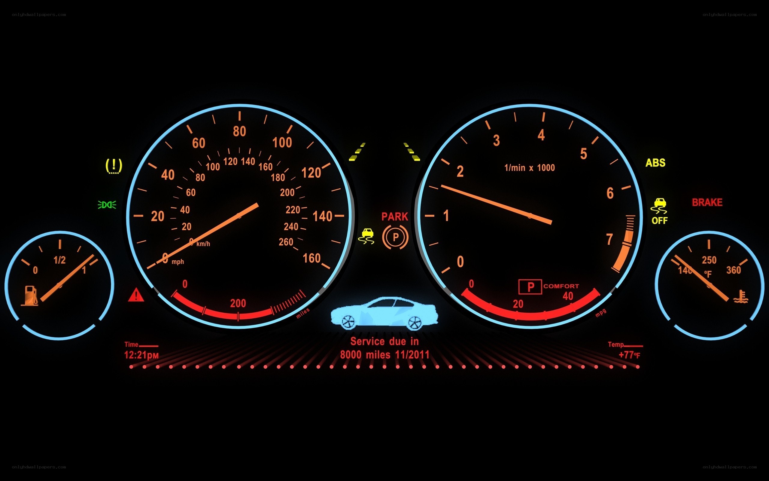 car dashboard display