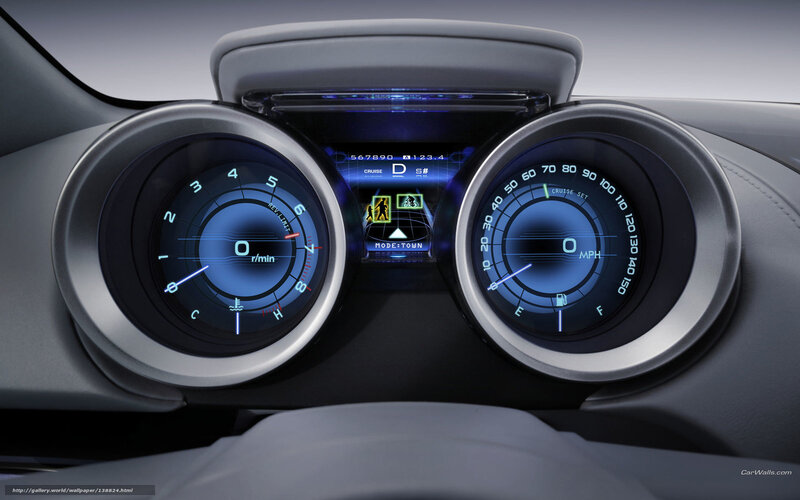 Car Dashboard Display — Blue, Futuristic