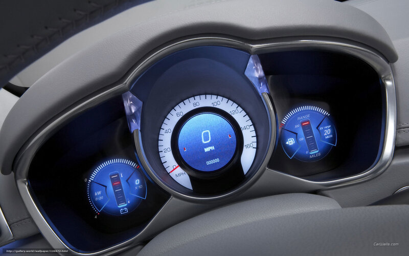 Car Dashboard Display — Blue