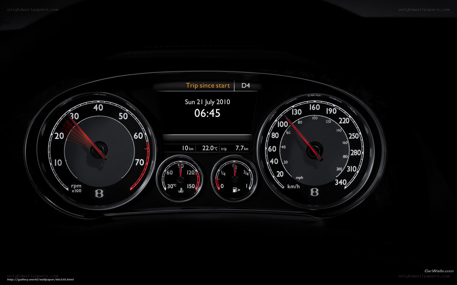 car dashboard display