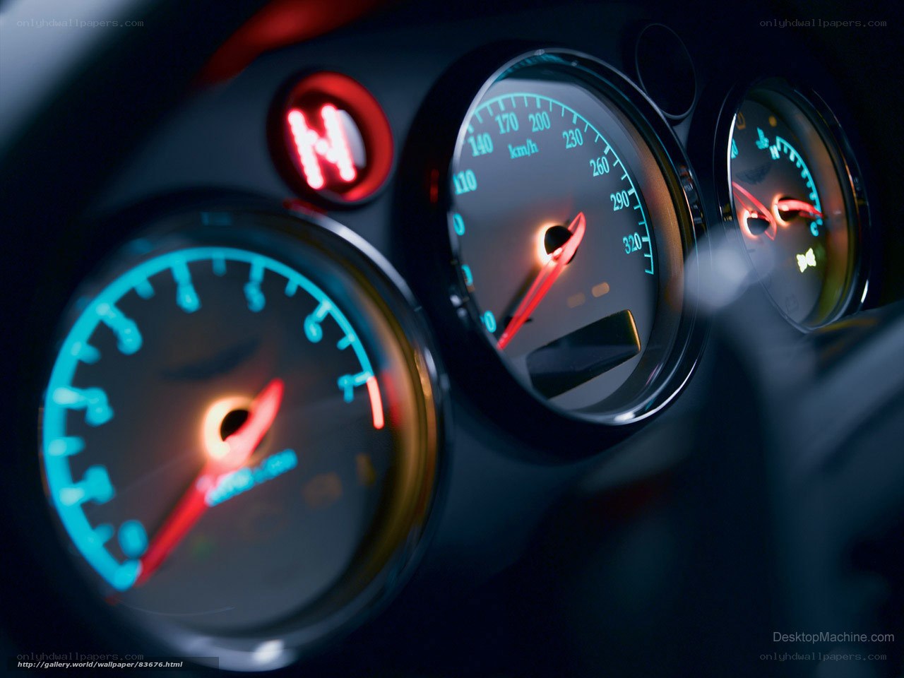 car dashboard gauges at night