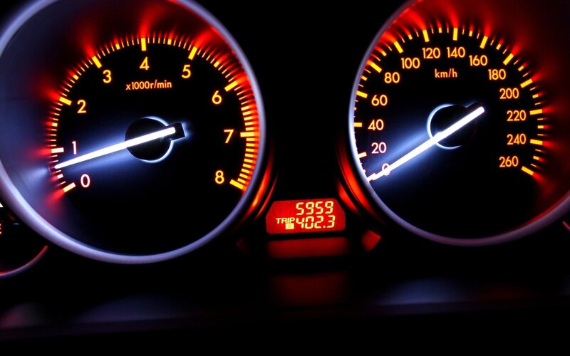 Car Dashboard Gauges — Black, Dark, Night