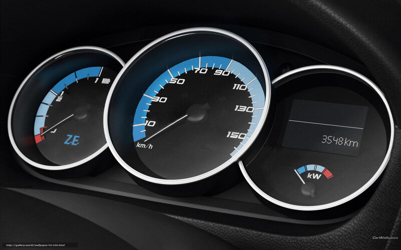 Car Dashboard Gauges — Black, Technical