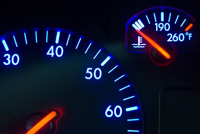 Car Dashboard Gauges — Blue, Dark, Night