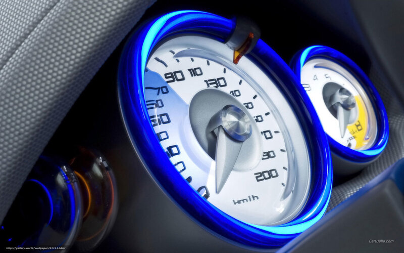 Car Dashboard Gauges — Blue