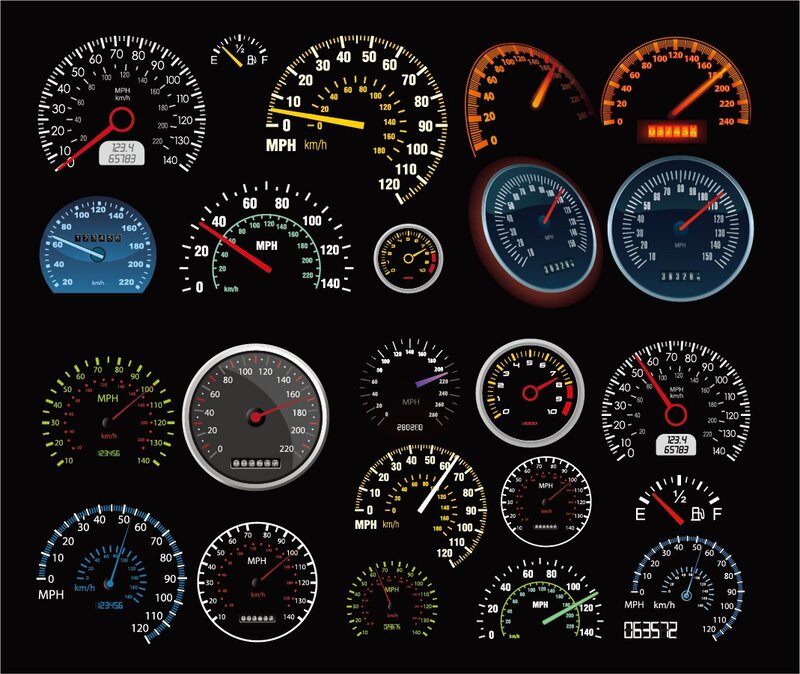 car dashboard gauges collection