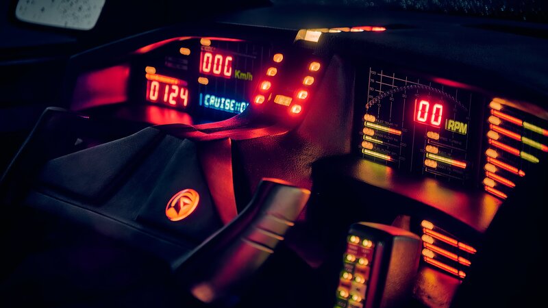 Car Dashboard Interior — Black, Dramatic, Night