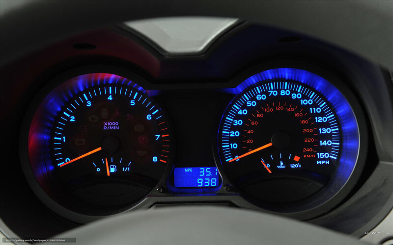 car dashboard with blue backlight