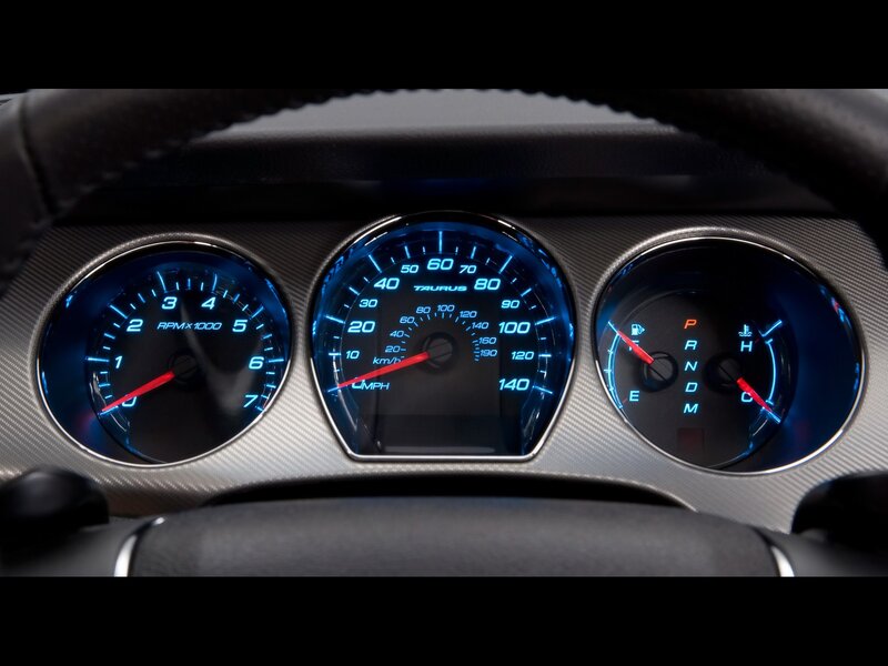 car dashboard with blue lights