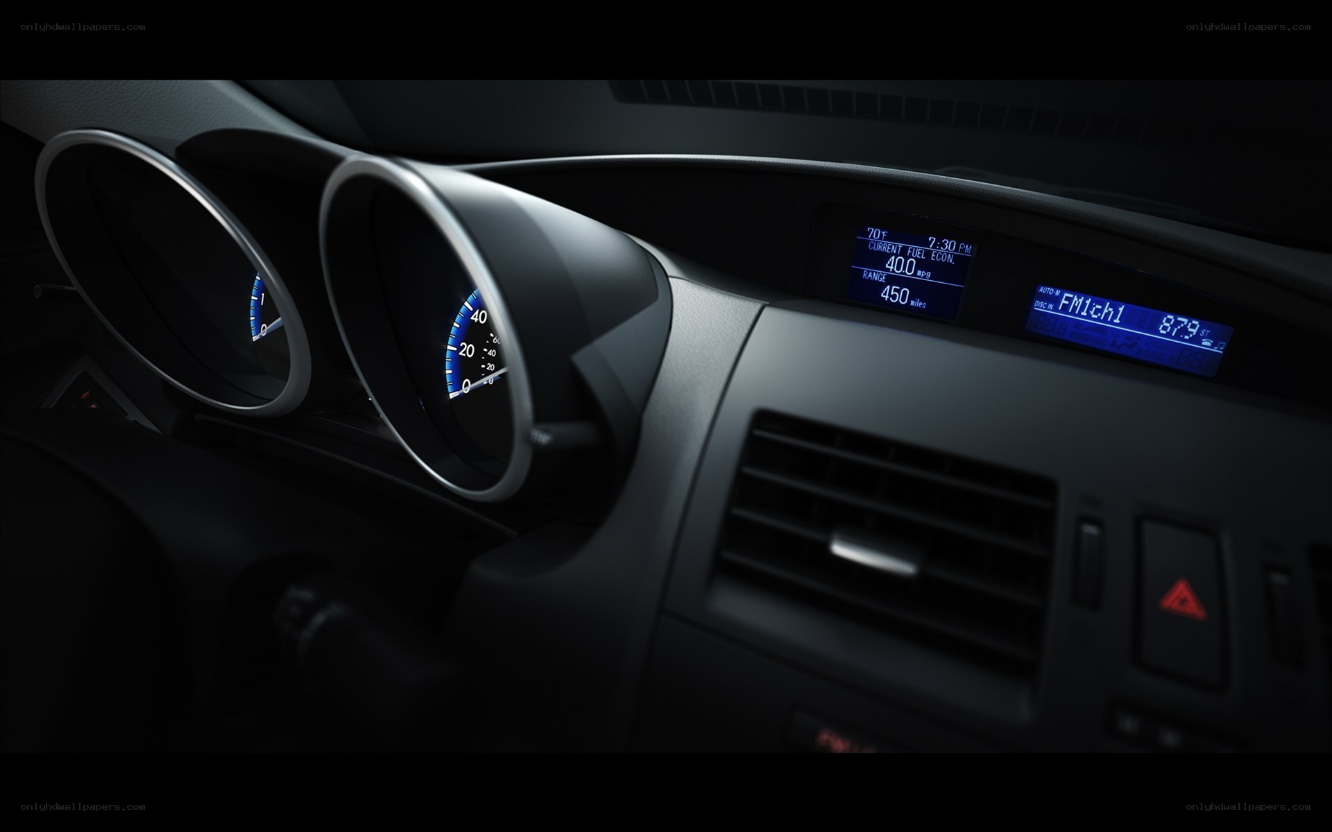 Car dashboard with digital display