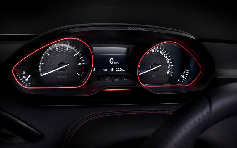 car dashboard with digital display