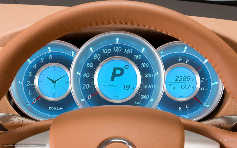car dashboard with digital gauges