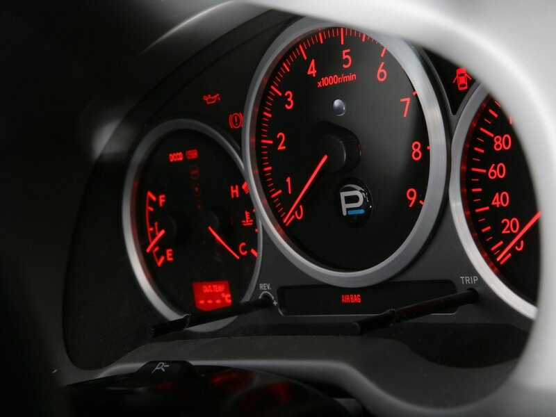 car dashboard with gauges