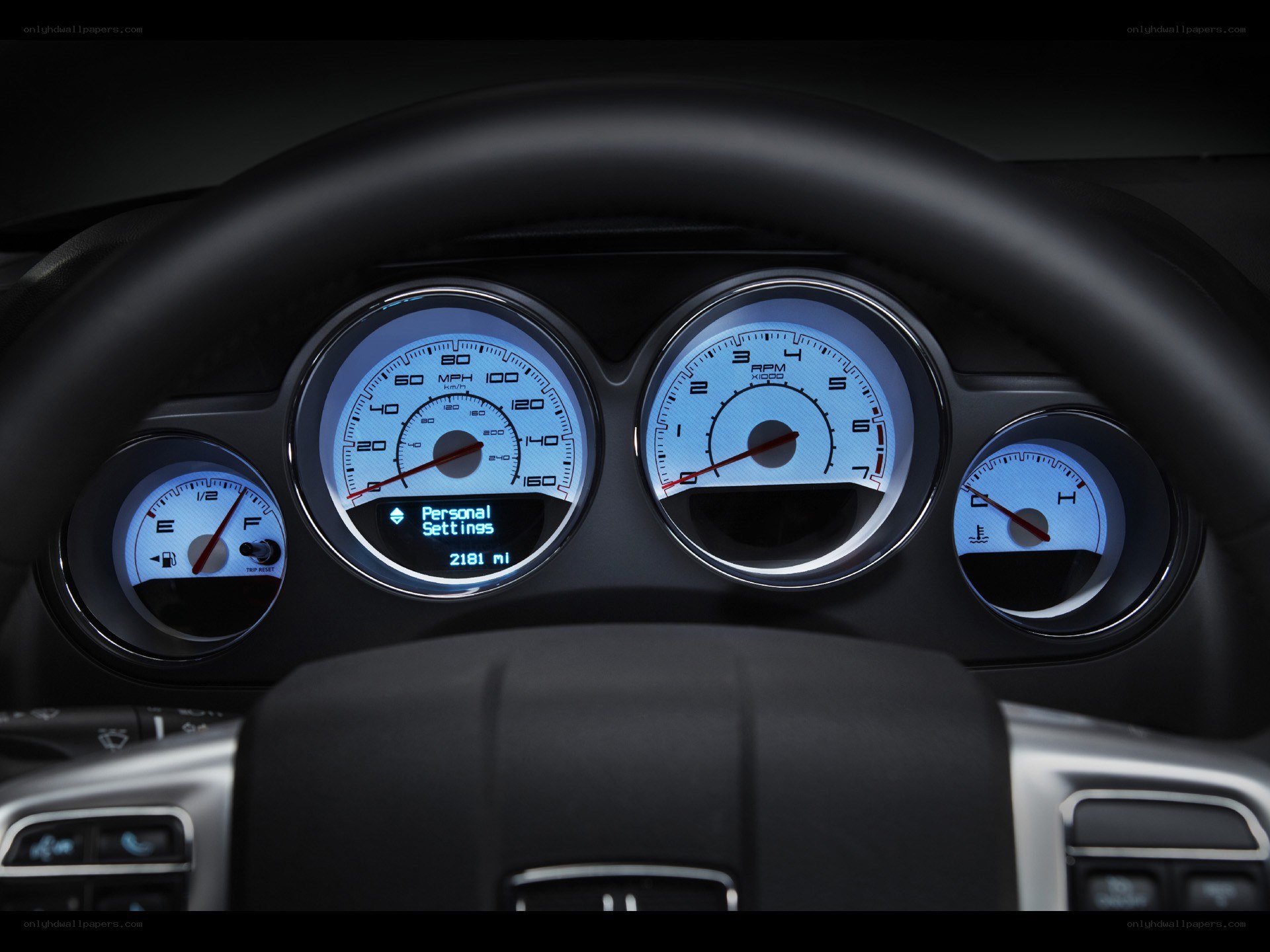car dashboard with gauges