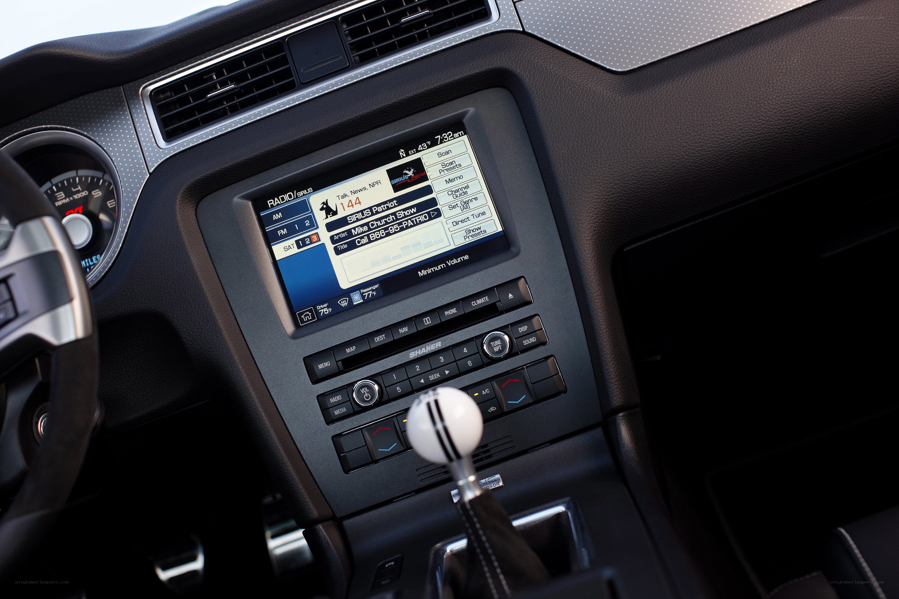 car dashboard with infotainment system