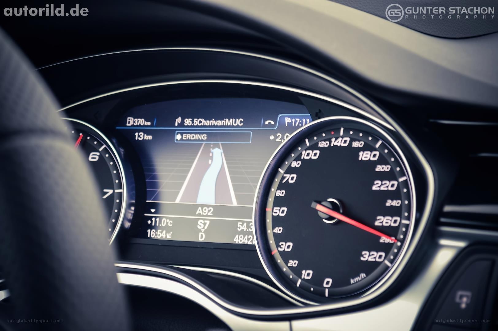 car dashboard with navigation
