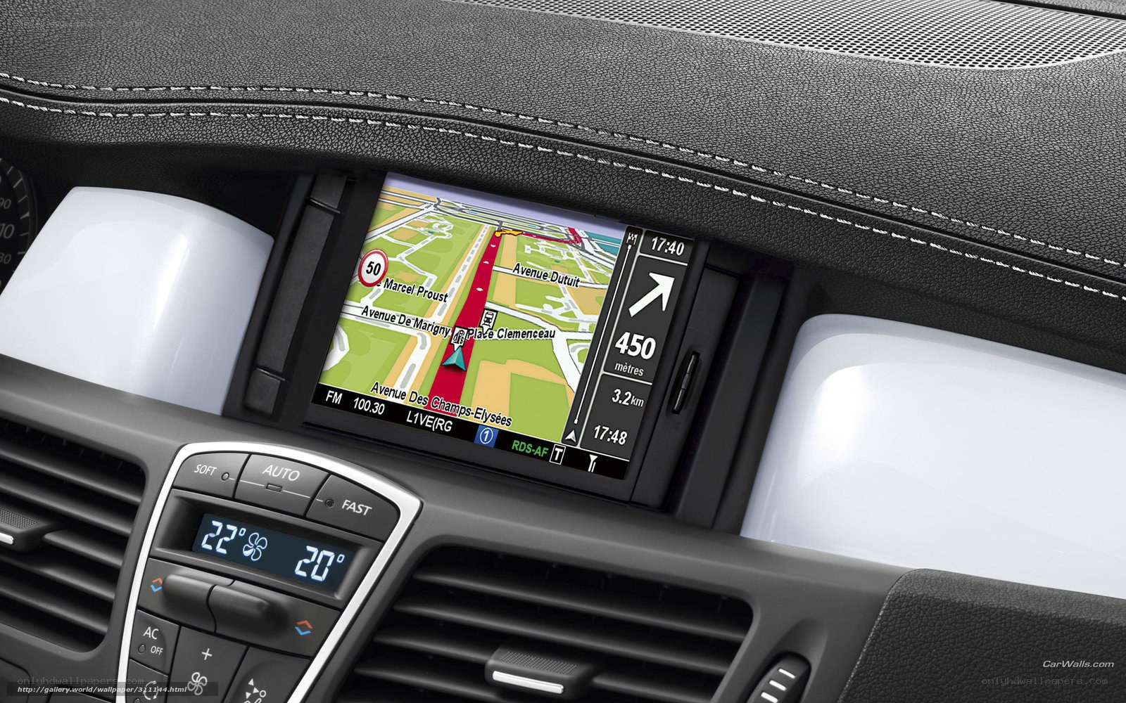car dashboard with navigation