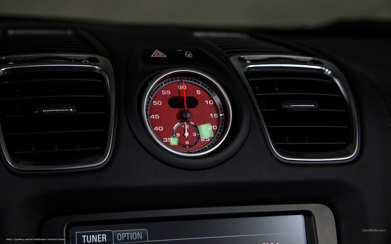 car dashboard with red gauge