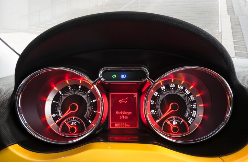 car dashboard with red lighting