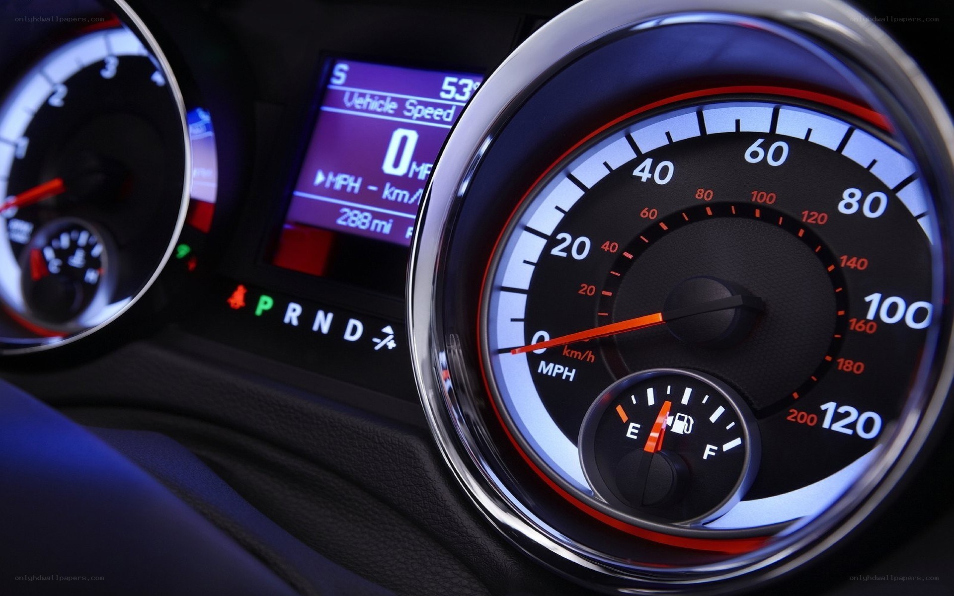 car dashboard with speedometer