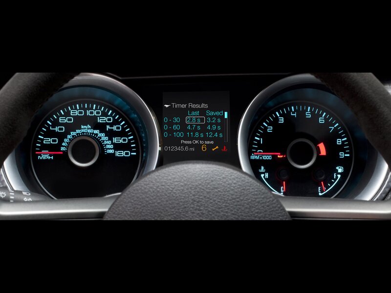 car dashboard with timer results