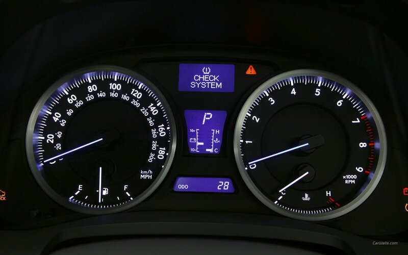 car dashboard with warning lights